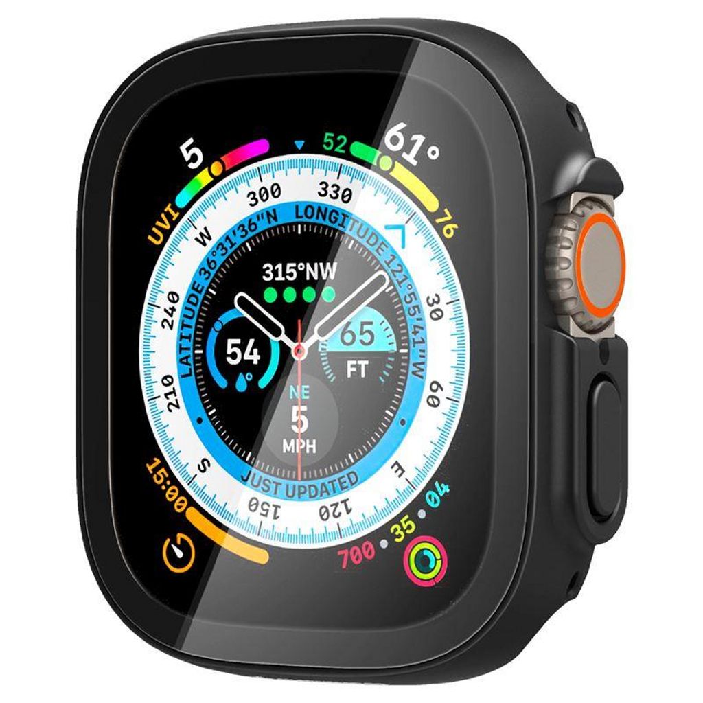 Spigen Apple Watch Ultra 4/3/2/1 49mm kuori Thin Fit 360 - Musta