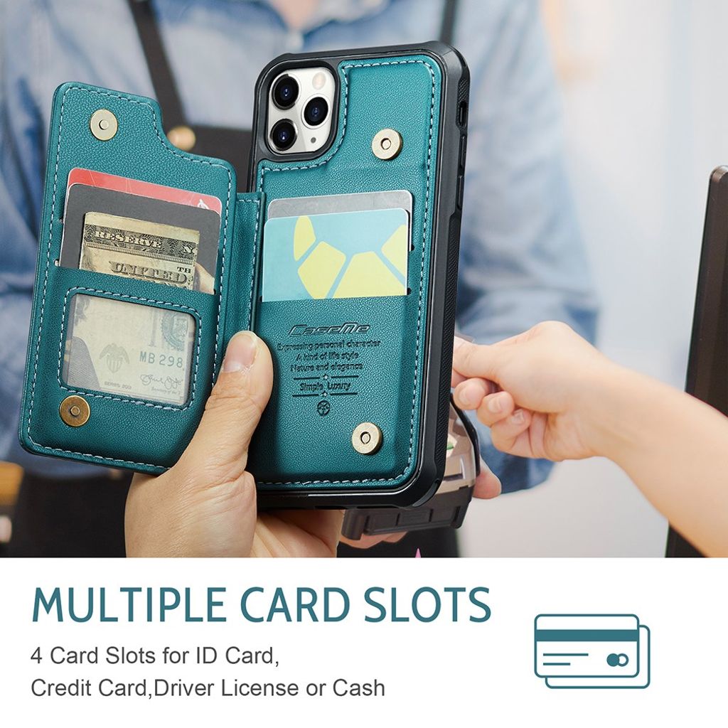CASEME iPhone 11 Pro Cover med 5 Kortplads - Grøn