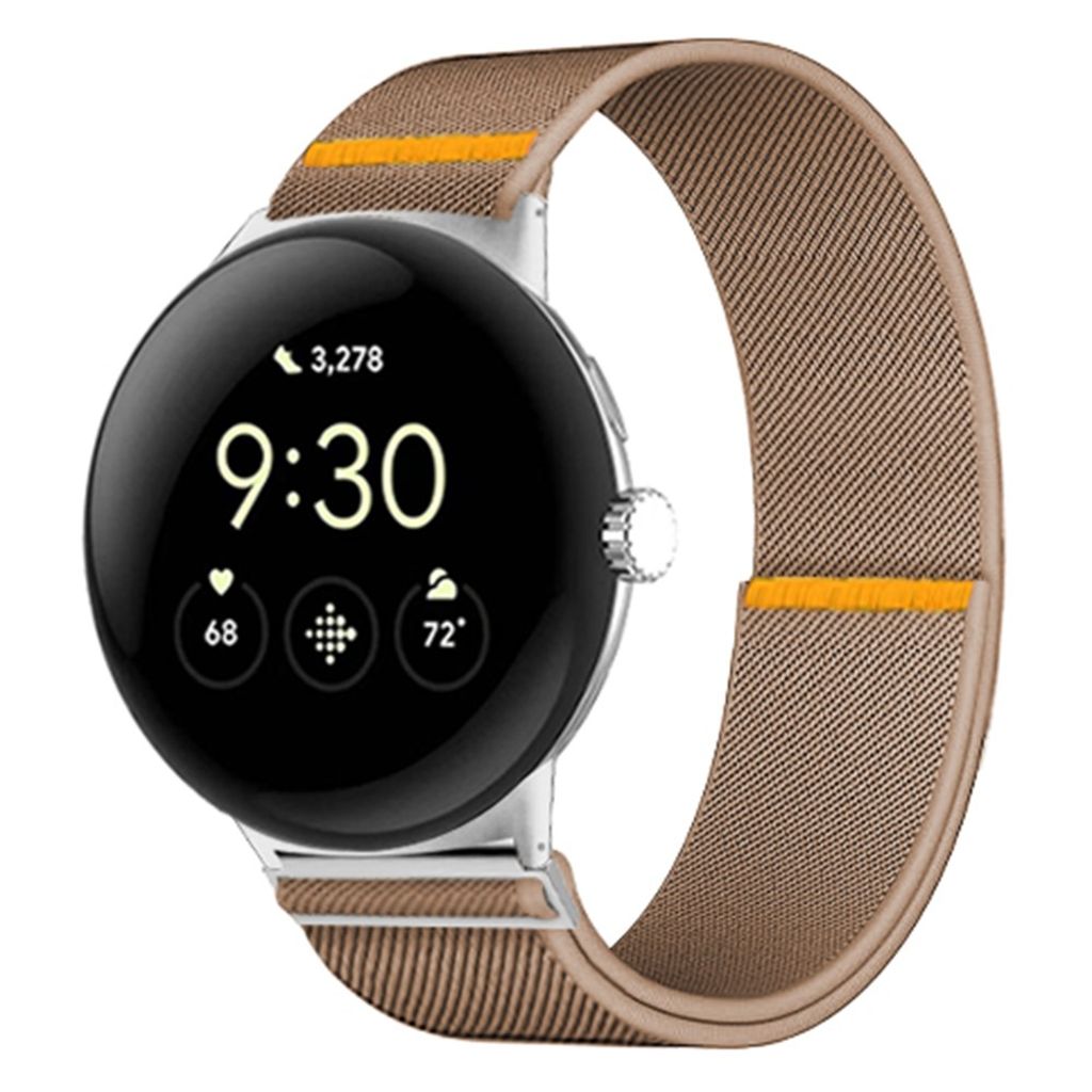 Google Pixel Watch 3 45 mm Kellonranneke, Nylon - vaalean ruskea