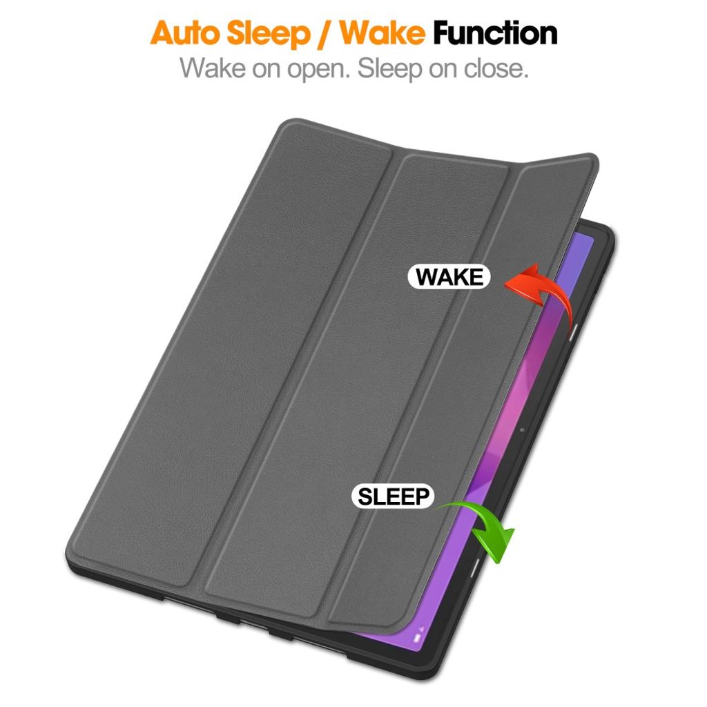 Lenovo Idea Tab Pro Etui Tri-Fold Stativ med Pennespor – Grå