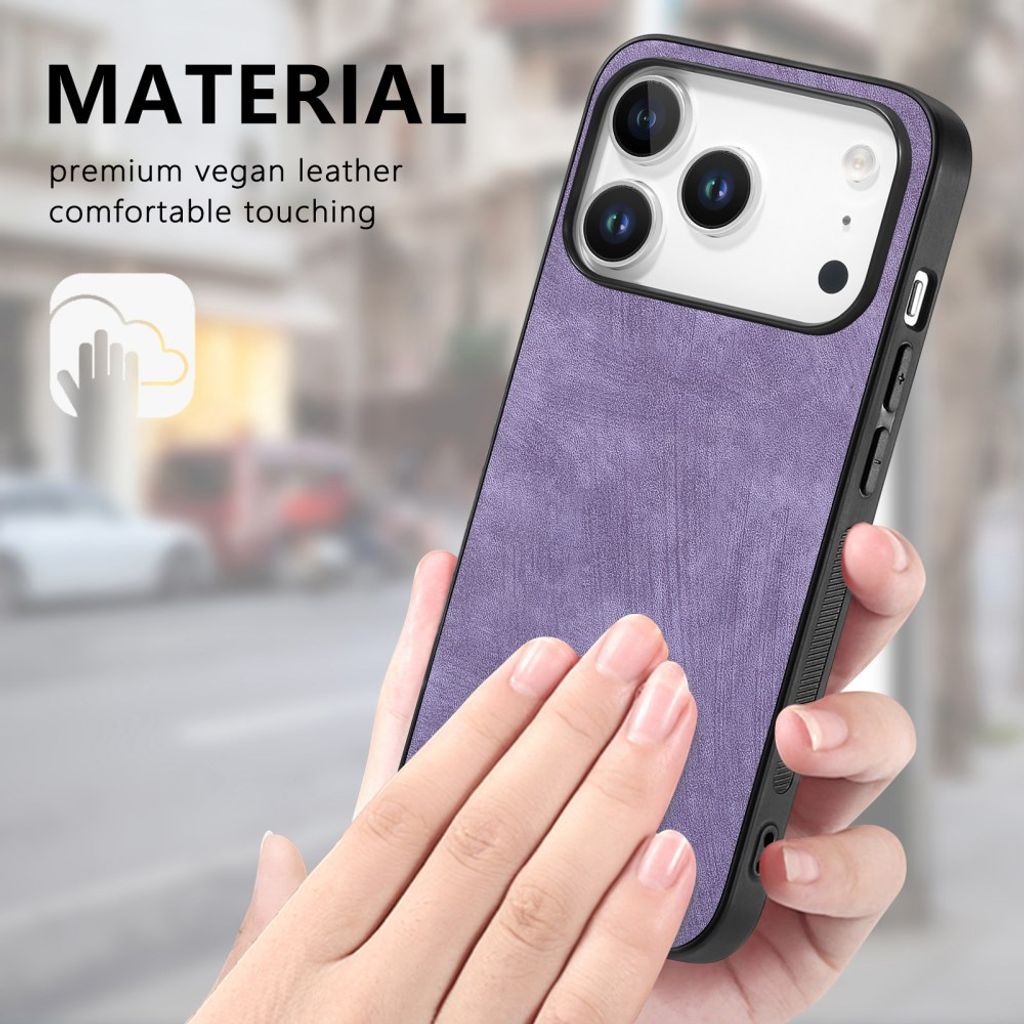 iPhone 18 Pro Max/17 Pro Max Skal i PU-läder - Lila