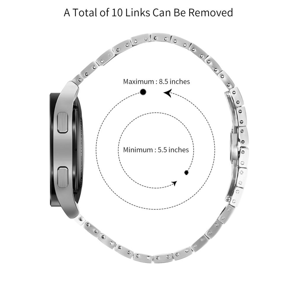 Garmin Approach S40 / Forerunner 158 Klokkereim i Rustfritt Stål - Sølv