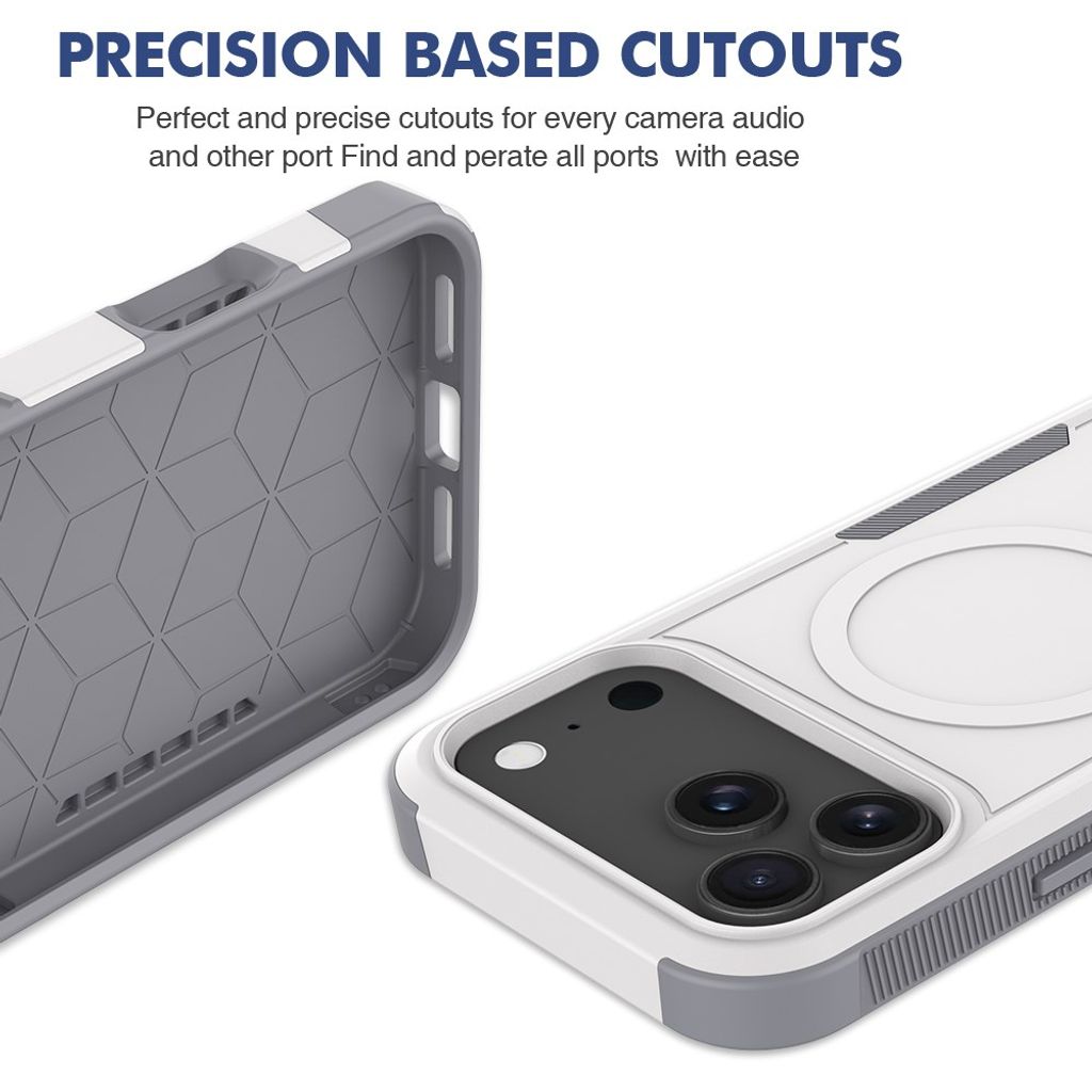 iPhone 17 Pro Max MagSafe Deksel Støtsikkert - Hvit
