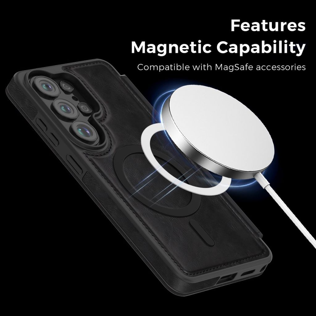 Samsung Galaxy S26 Ultra MagSafe Lompakkokotelo - Musta