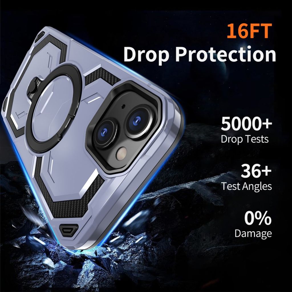 iPhone 13 Case Magnetic Ring Kickstand - Light Blue