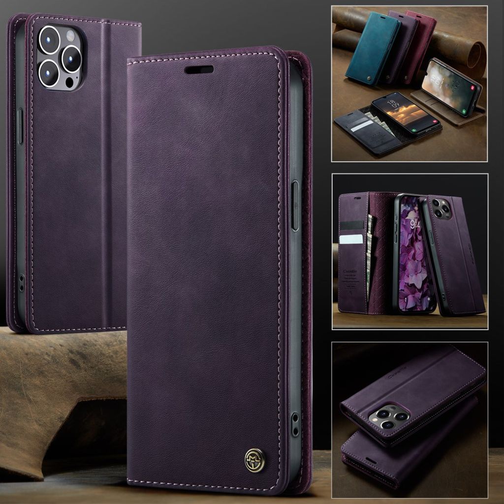 CASEME iPhone 12 Pro Max Kotelo Jalusta - Violetti