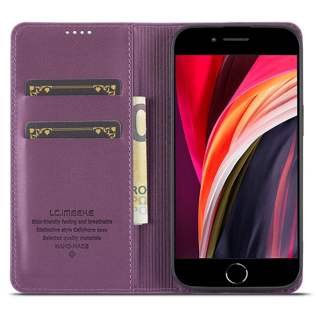 LC.IMEEKE Wallet Cover with Stand for iPhone 16e – Purple