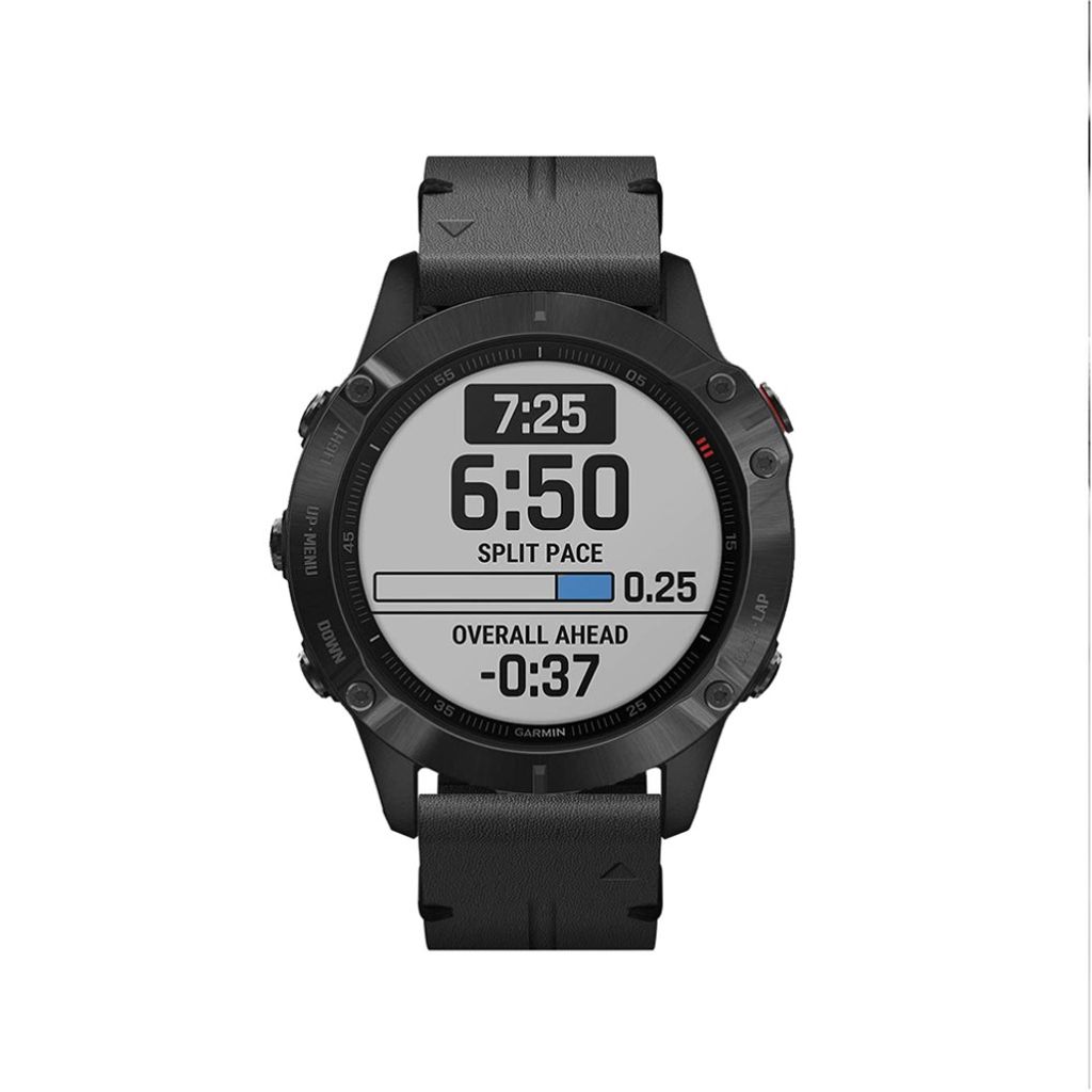 Garmin Fenix 6/5/5 Plus/Forerunner935 osv. Klokkereim i ekte skinn – svart