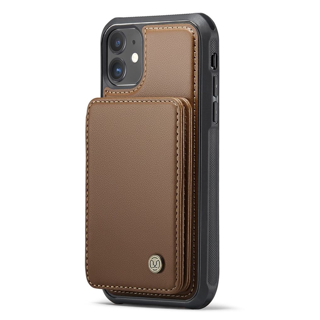 Jeehood iPhone 11 Skal med Magnetisk Avtagbar Korthållare – Brun