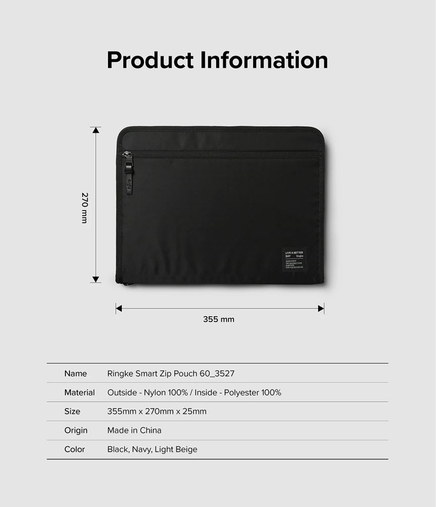 Ringke Smart Zip Pouch for a laptop up to 13" with a stand - beige