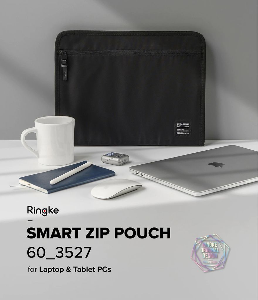Ringke Smart Zip Pouch for a laptop up to 13" with a stand - beige