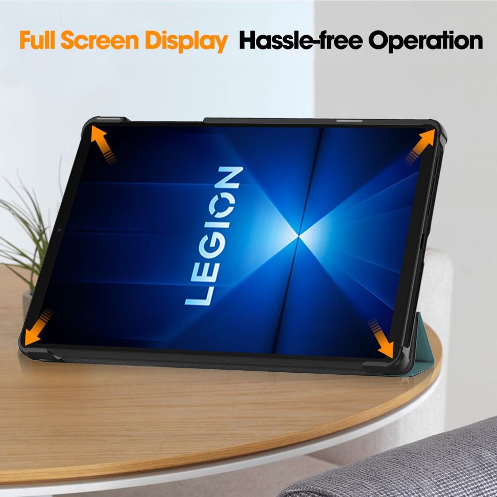 Lenovo Legion Y700 Gen 4 Etui Støtsikker PU-lær Tri-Fold - Mørkegrønn