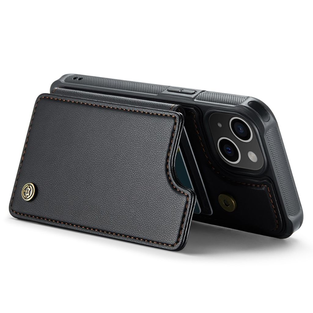 CASEME iPhone 15 C22 RFID-blokerende Pungcover – Sort