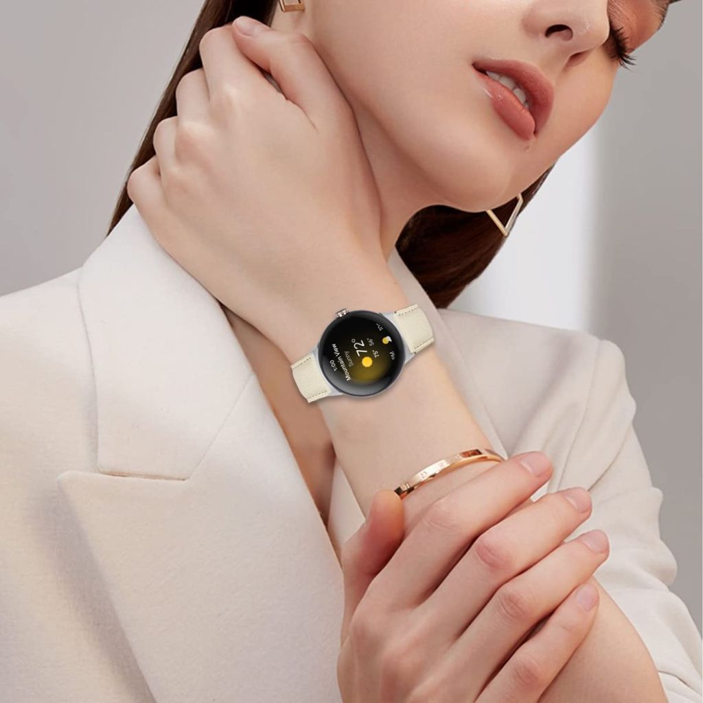 Google Pixel Watch 4 41 mm jne. kellonranneke nahkaa - beige