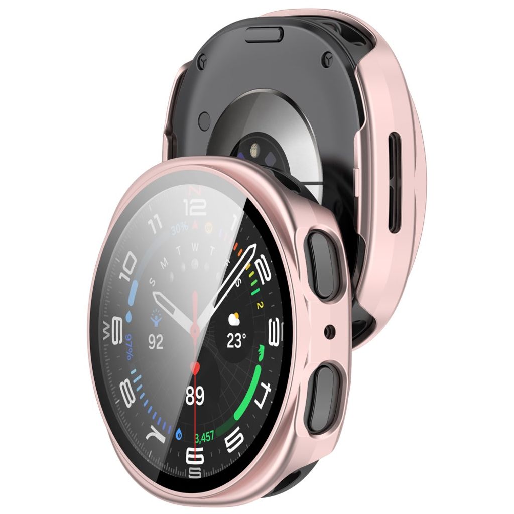 Samsung Galaxy Watch9 44mm Deksel med skjermbeskytter i glass - Rosa
