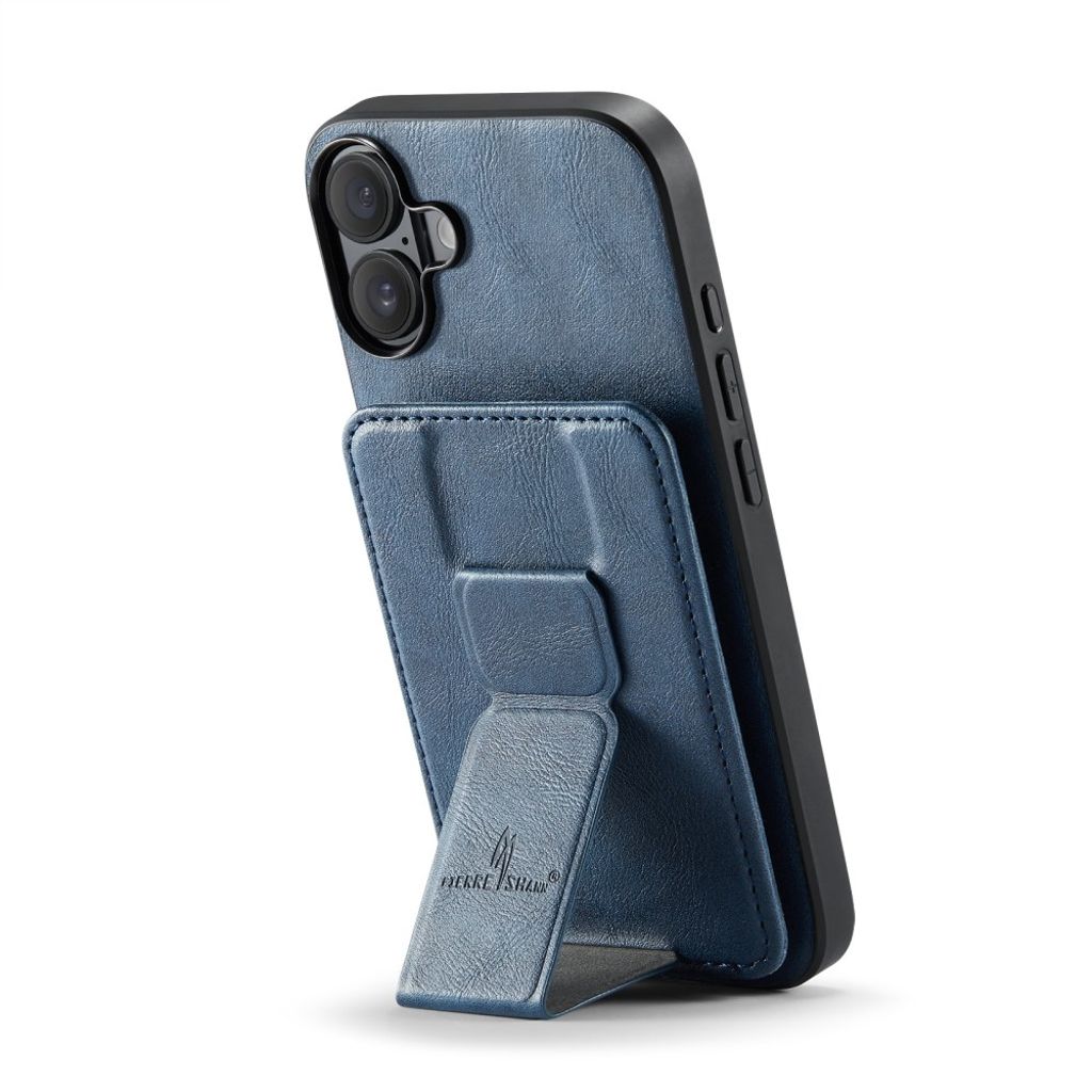FIERRE SHANN iPhone 16 Case with Card slots - Blue