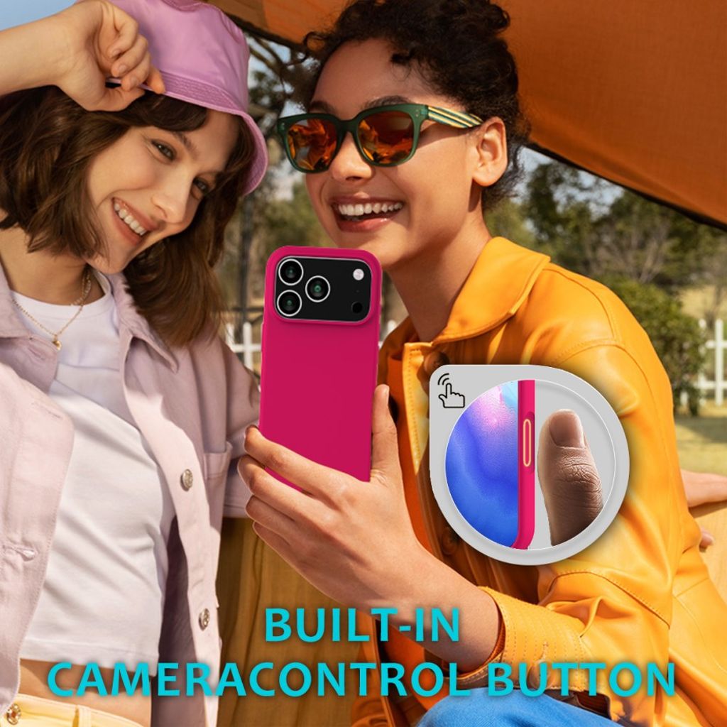 iPhone 17 Pro Max Silicone Phone Case - Hot pink