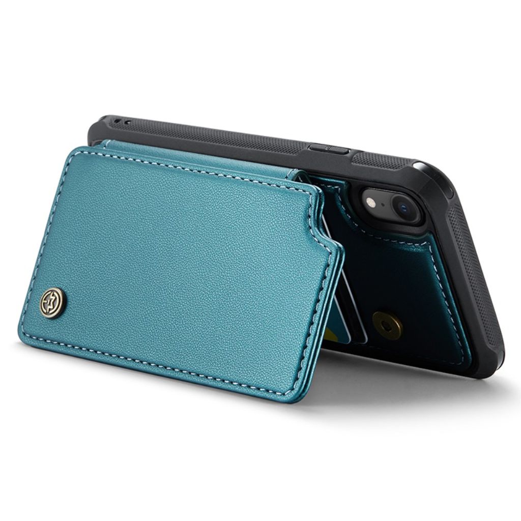 CASEME C22 Plånboksskal med RFID för iPhone XR – Grön