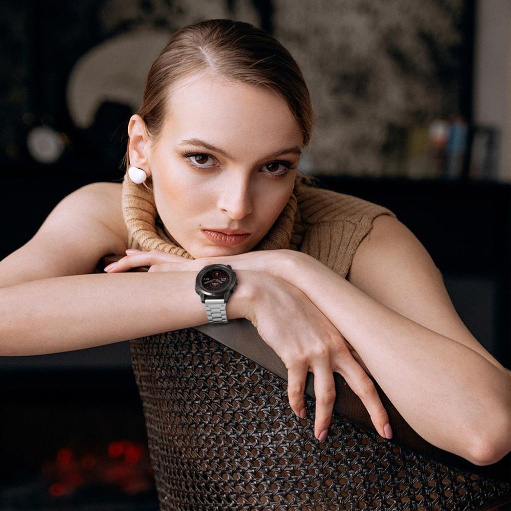 Garmin Fenix 8/Fenix E/Quatix 8/Tactix 8 osv. Klokkereim - Sølv