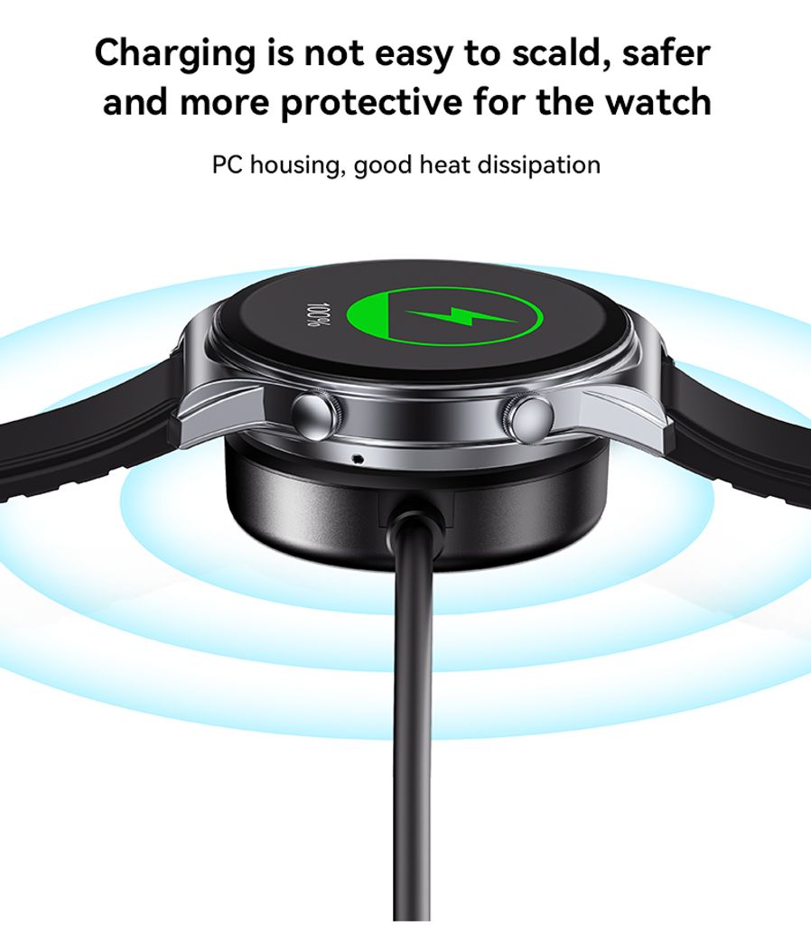 Yesido CA162 magnetisk lader til Samsung Galaxy Watch, USB-C, 1m – svart