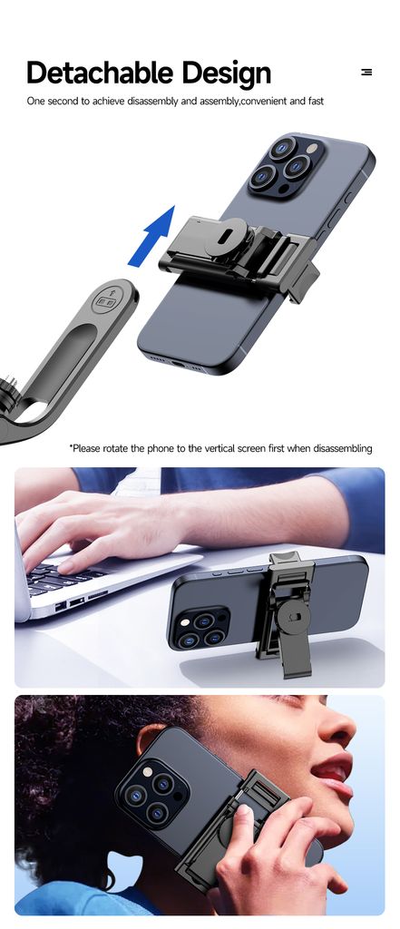 SiGN selfie-stick / teleskopiskt tripod med mobiltelefonhållare, 180cm – svart