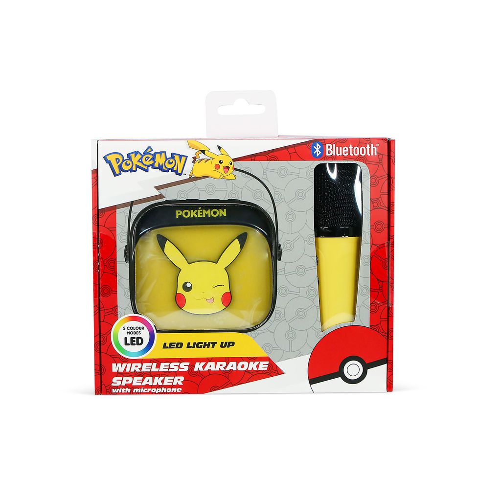 Pokémon Popsing -karaoke-kaiutin mikrofonilla ja LED-valolla - Pikachu