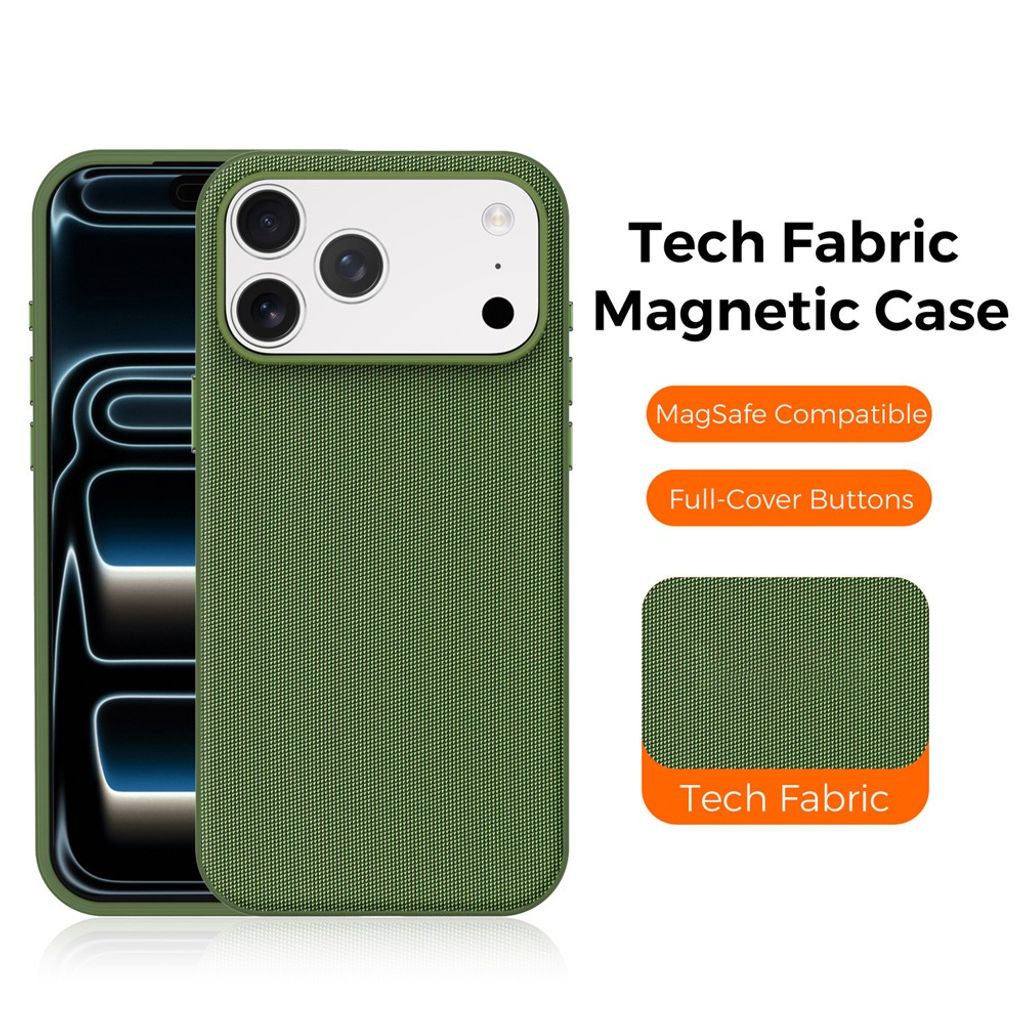 iPhone 18 Pro MagSafe Cover med Tech Fabric - Grøn