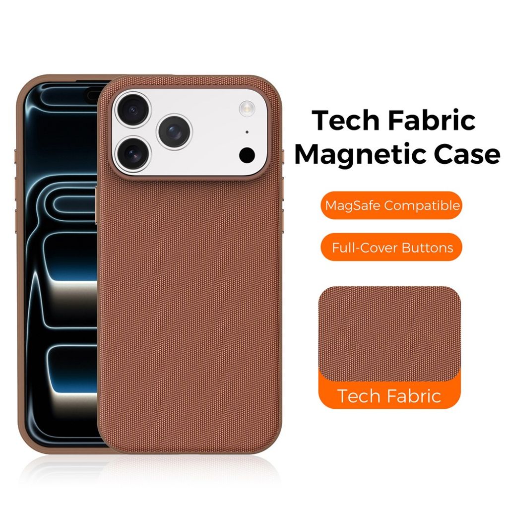 iPhone 18 Pro MagSafe Cover med Tech Fabric - Brun