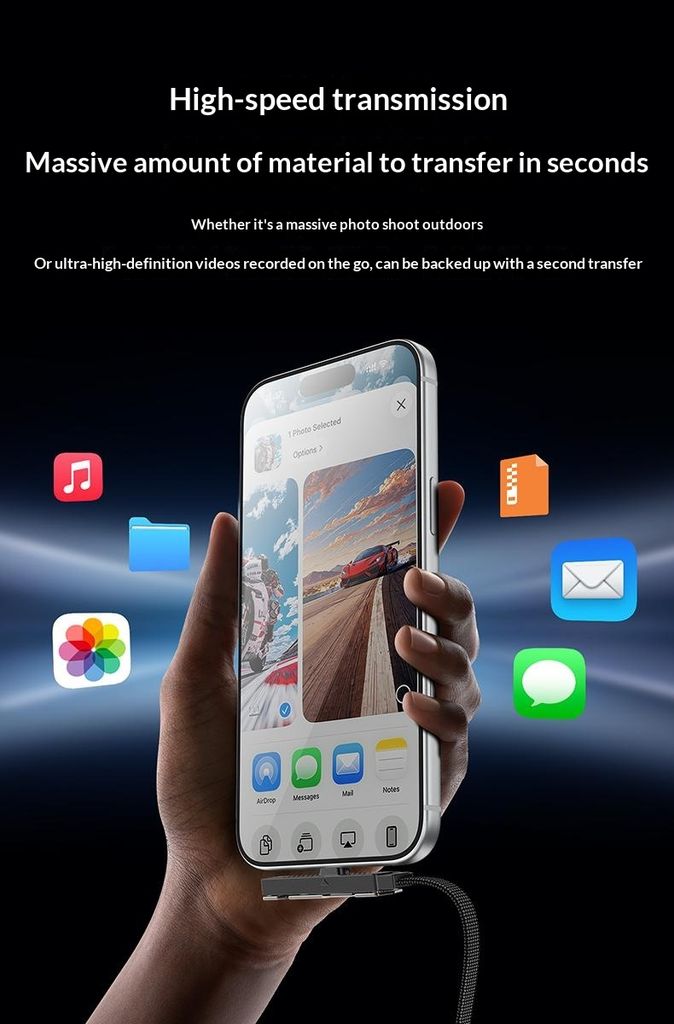 Yesido CA207 USB-C till USB-C laddkabel med stativ – Svart