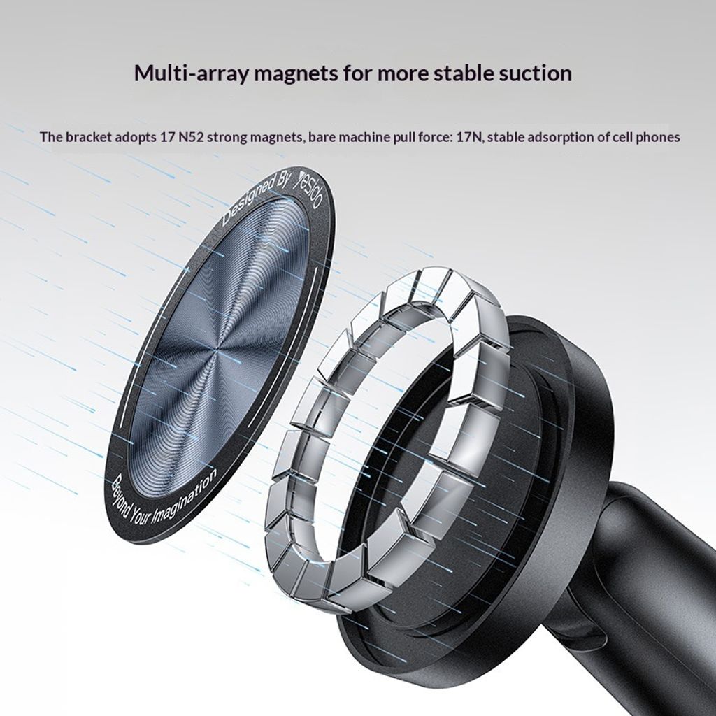 Yesido C303 Magnetisk Smarttelefonholder for Skrivebord - Svart