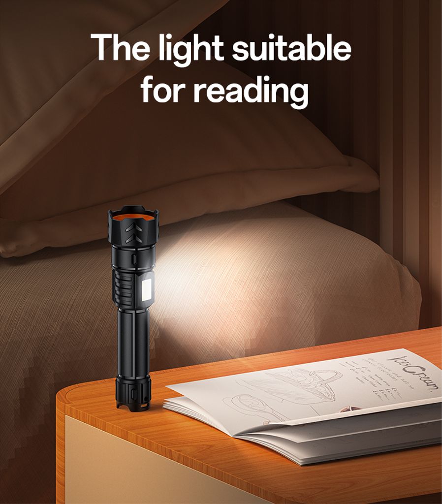 YESIDO TC10 oppladbar LED-lommelykt – svart