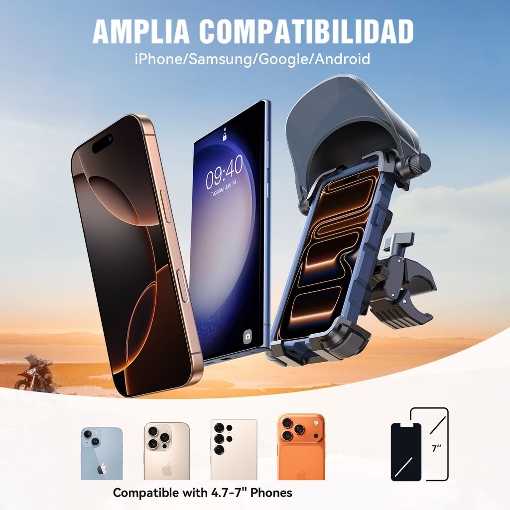 Joyroom JR-ZS528 telefonholder på styret med solskærm - sort