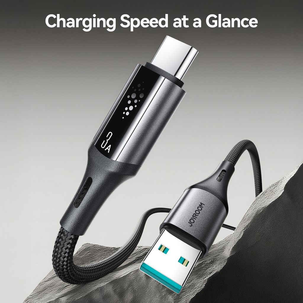 Joyroom S-A60 Hurtigopladningskabel USB-A til USB-C 3A – 1,2 m, Sort