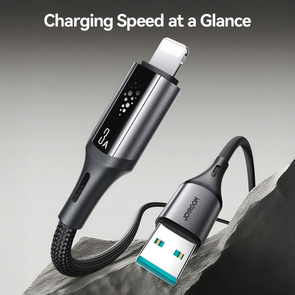 Joyroom S-A60 Pikalatauskaapeli USB-A - Lightning 3A – 1,2 m, Musta