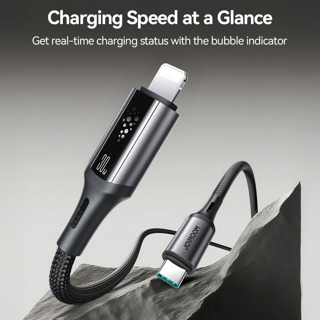 Joyroom S-A60 Pikalatauskaapeli USB-C - Lightning 30W – 1.2 m, Musta