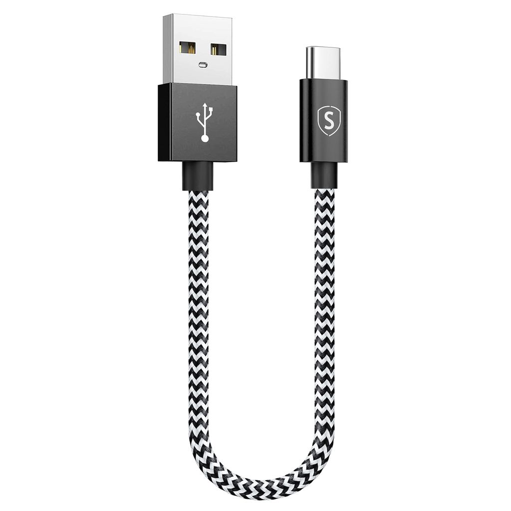 SiGN Skin 2.4A, 12W, USB-C kabel 0,25m - Sort