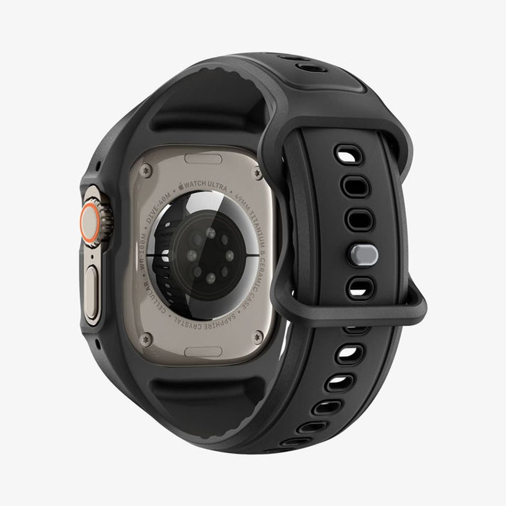 Spigen Apple Watch Ultra 4/3/2/1 49mm Kellonranneke & Kuori Liquid Air Pro - Musta