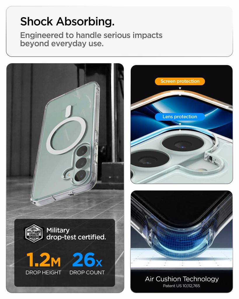Spigen Ultra Hybrid MagSafe Skal till Samsung Galaxy S26 FE - Transparent/Vit