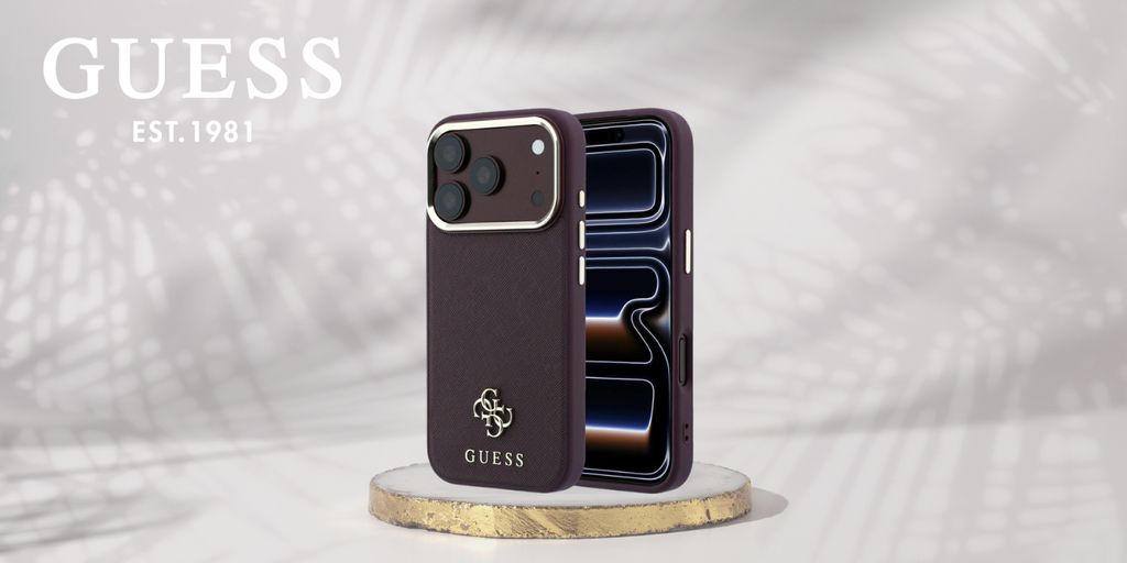 Guess Saffiano Small 4G Classic Logo MagSafe -kuori  iPhone 18 Pro Max :lle - Burgundi