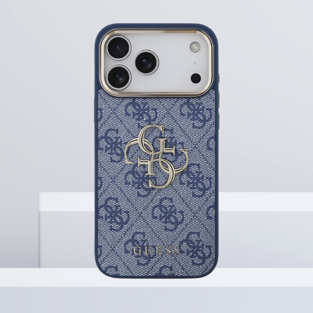 Guess 4G Classic Logo -kuori  iPhone 18 Pro/17 Pro:lle - Sininen/Kulta