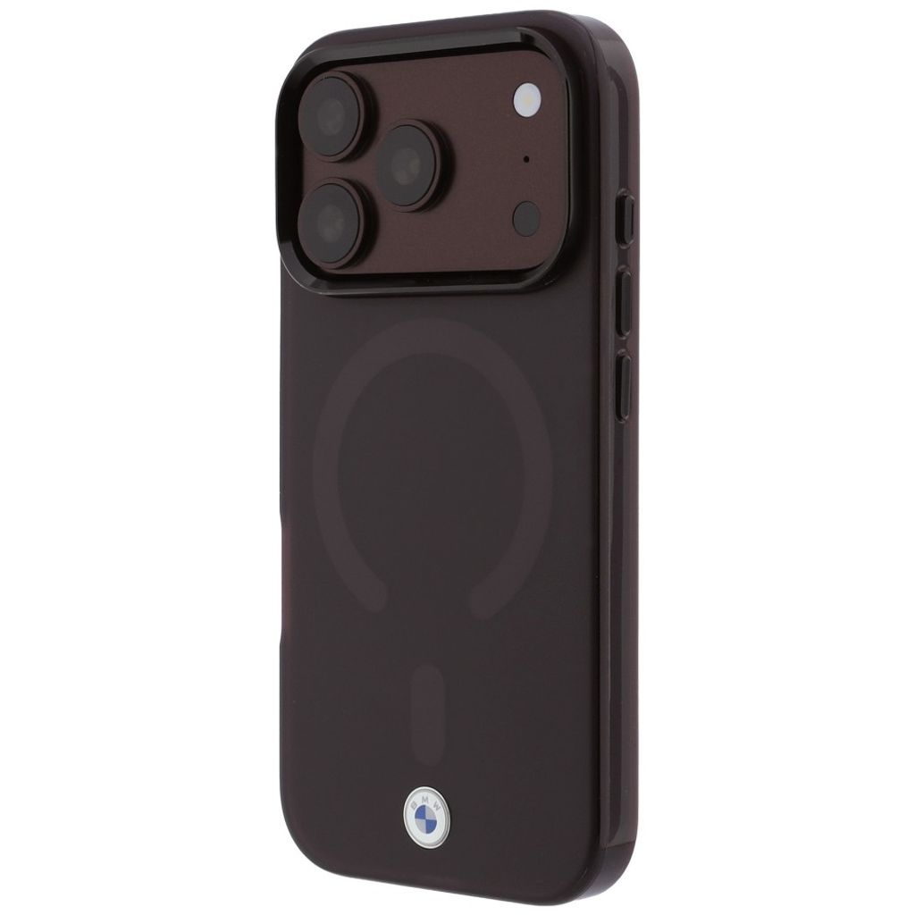 BMW Sign Frosted IML Metal Logo MagSafe -kuori till iPhone 18 Pro/17 Pro - Burgundi