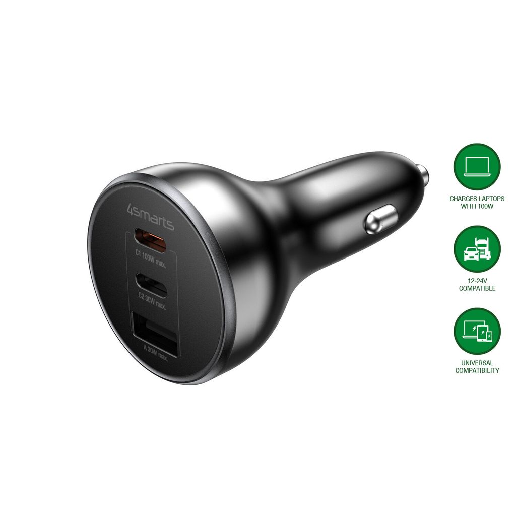 4Smarts VoltRoad Ultimate Biloplader 160W USB-C/USB-A - Sort