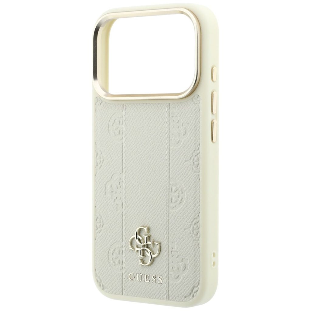 Guess Stripe Peony 4G Logo MagSafe -kuori  iPhone 18 Pro:lle - Beige