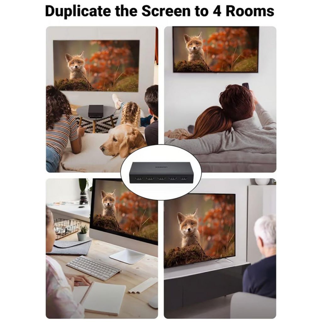 UGREEN CM570 HDMI-splitter med 4 portar 4K – svart