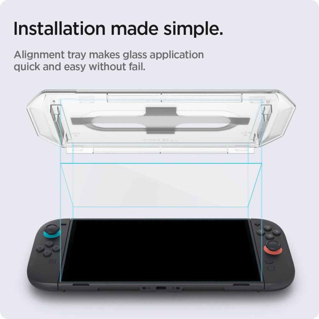 Spigen Glas.Tr ”EZ FIT” Hærdet Glas Skærmbeskyttelse til Nintendo Switch 2, 2-pak