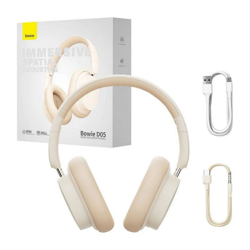 Baseus Bluetooth-kuulokkeet Over-Ear Bowie D05 - Kermanvalkoinen
