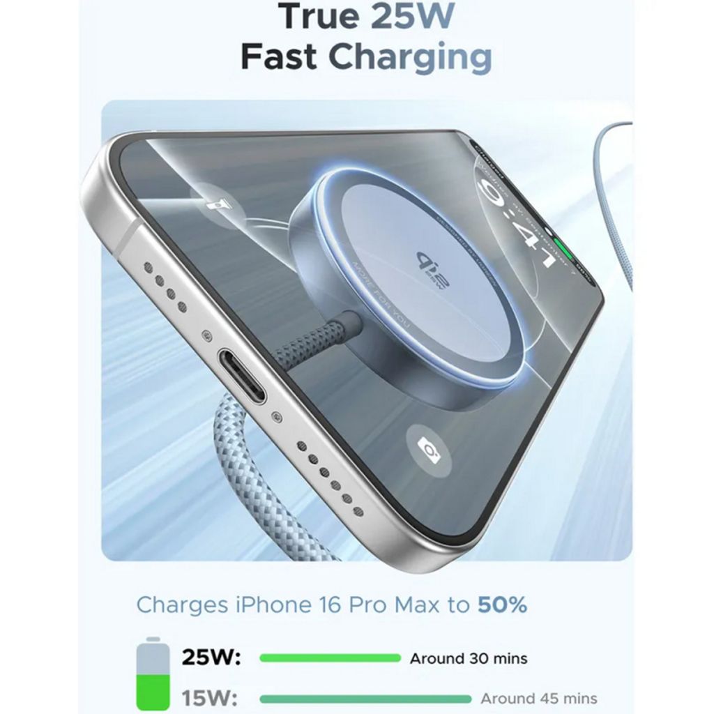 UGREEN trådløs lader MagFlow 25W, 1,5m – blå