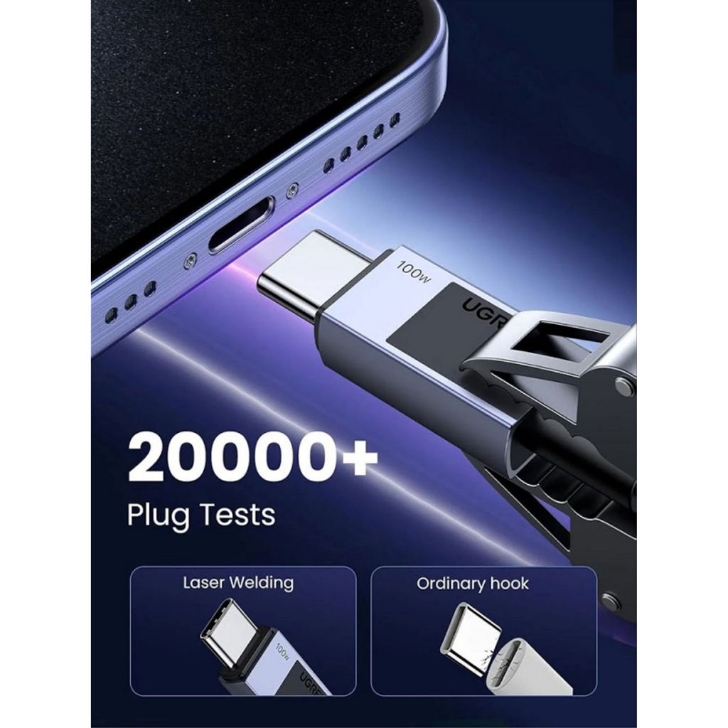 UGREEN L512 USB-C til USB-C kabel 100W – 3 m, grå