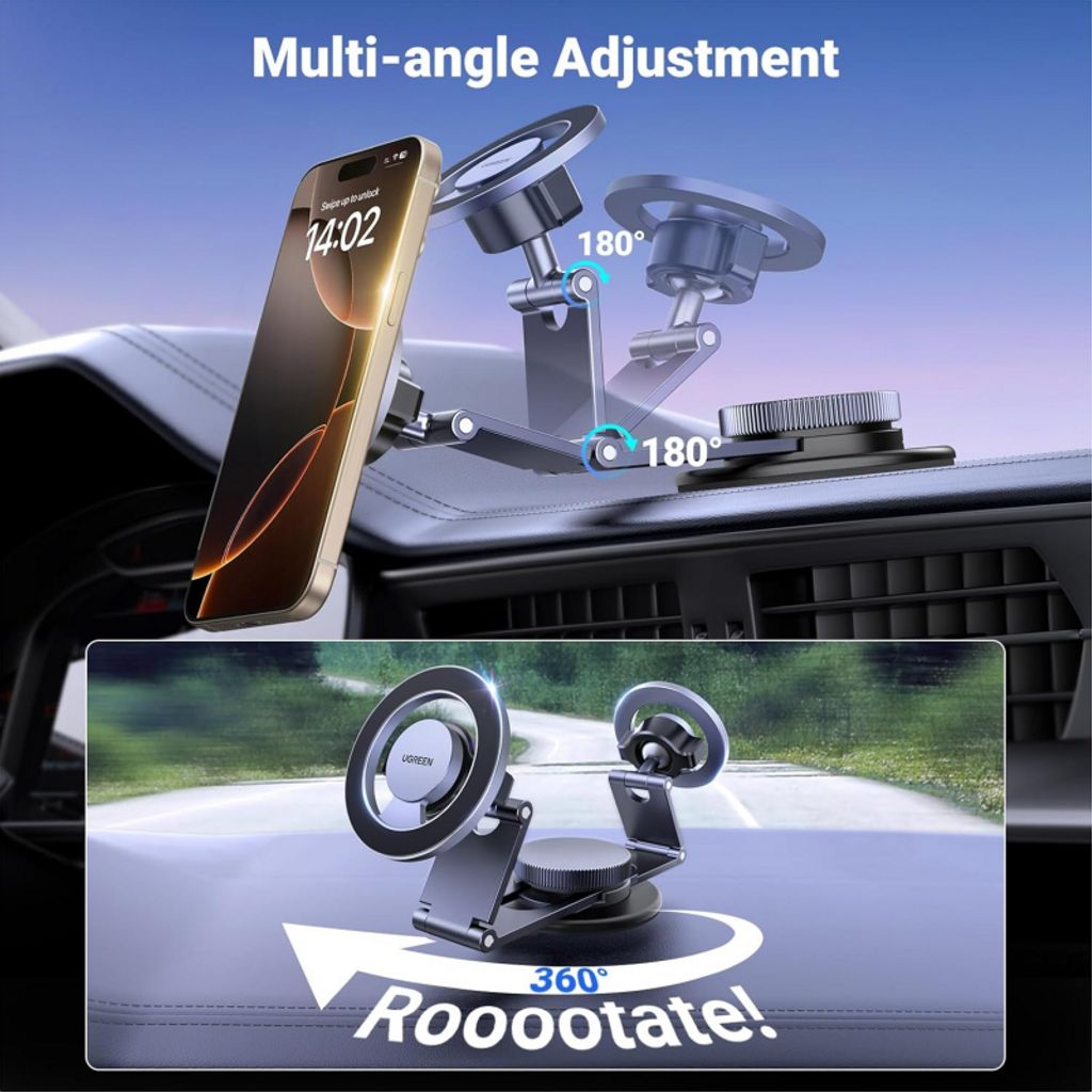 UGREEN LP865 Universal Magnetisk Bilholder til Dashboard – Sort