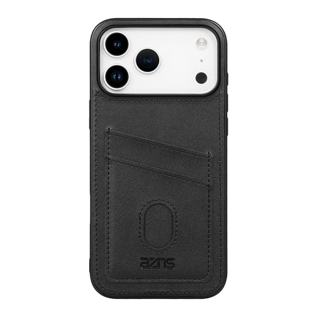 iPhone 18 Pro/17 Pro Kuori korttitaskulla PU-nahkaa - Musta